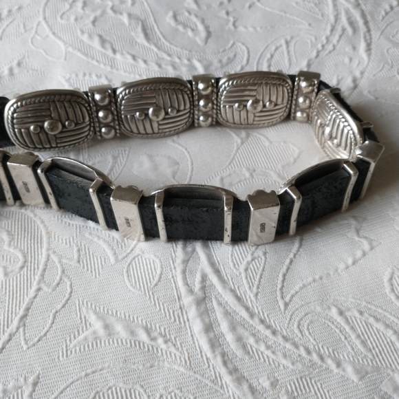 Brighton 8 silver toned Conchos 7 Separators Genuine Leather "S" - Picture 7 of 15